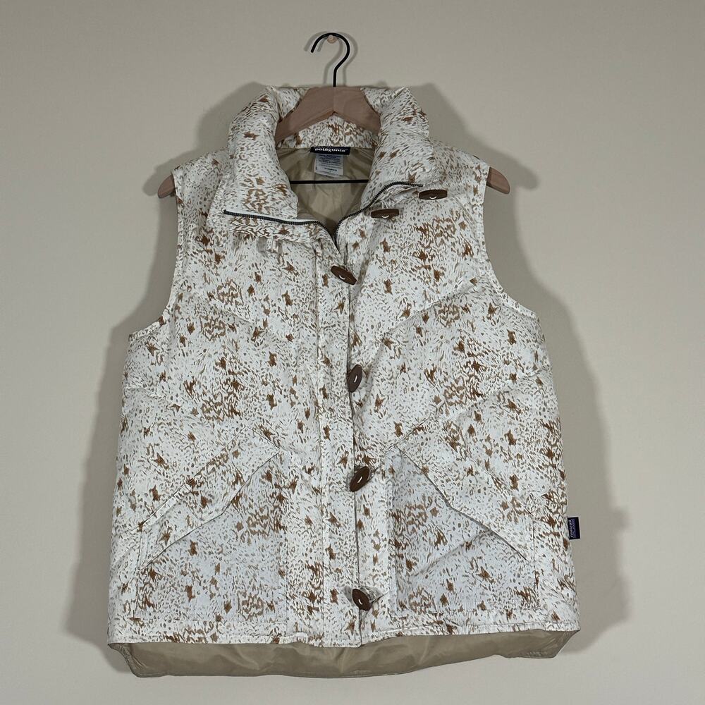 Patagonia Toggle Down Vest Organic Cotton Print Women’s Large